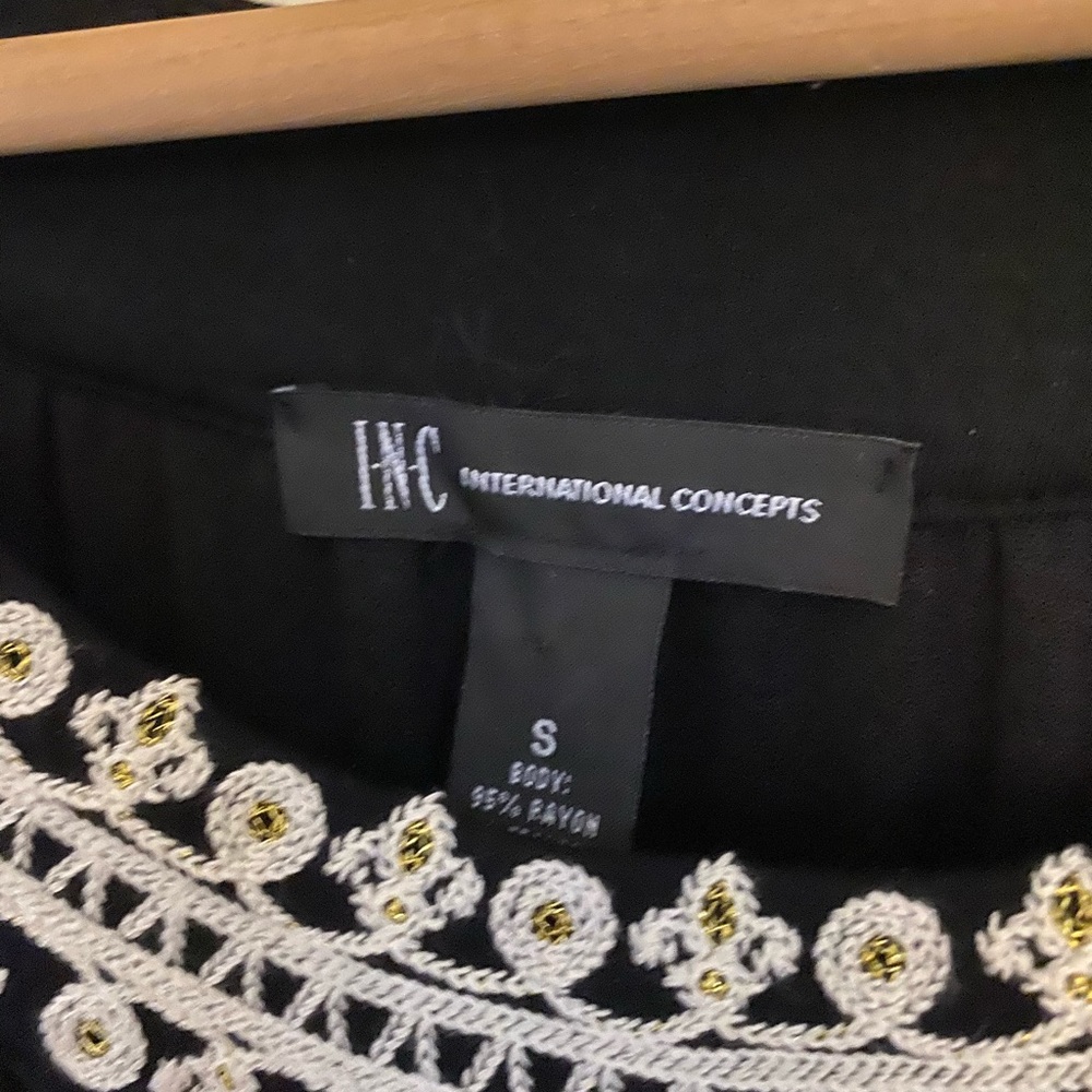 NWOT INC black embroidered gorgeous dress - Picture 4 of 6